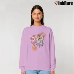 Women’s 90s Tasmanian Devil Looney Tunes Basketball Relaxed Sweatshirt in light pink | Soft, Laid-Back Vibe