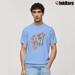 Men’s 90s Tasmanian Devil Looney Tunes Basketball Classic T-Shirt in light blue | Soft, Breathable Everyday Wear