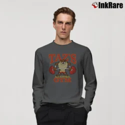 Men’s 90s Taz All Natural Gym Looney Tunes Cartoon Long-Sleeve Shirt in charcoal | Sleek, Lightweight, Year-Round Wear