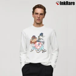 Men’s 90s Taz Bugs Bunny New York Yankees MLB Looney Tunes Long-Sleeve Shirt in white | Sleek, Lightweight, Year-Round Wear