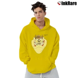 Men’s 90s Taz Looney Tunes Tasmanian Devil Warner Bros Pullover Hoodie in yellow | Cozy, Durable, Modern Fit