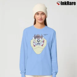 Women’s 90s Taz Looney Tunes Tasmanian Devil Warner Bros Long-Sleeve Top in light blue | Sleek, Versatile, All-Season