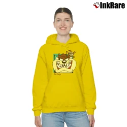 Women’s 90s Taz Tasmanian Devil Six Flags Looney Tunes Cozy Hoodie in yellow | Warm, Structured, Stylish