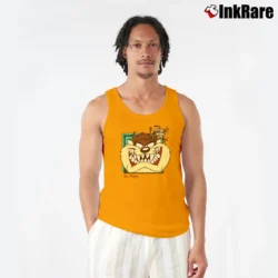 Men’s 90s Taz Tasmanian Devil Six Flags Looney Tunes Tank Top in orange | Breathable, Active-Friendly Design