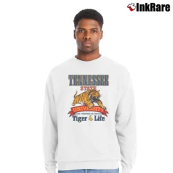 Men’s 90s Tennessee State Tigers 4 Life Crewneck Sweatshirt in white | Cozy Fabric, Clean Style