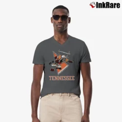Men’s 90s Tennessee Volunteers Football Taz Looney Tunes V-Neck Tee in charcoal | Sharp, Breathable, Everyday Staple