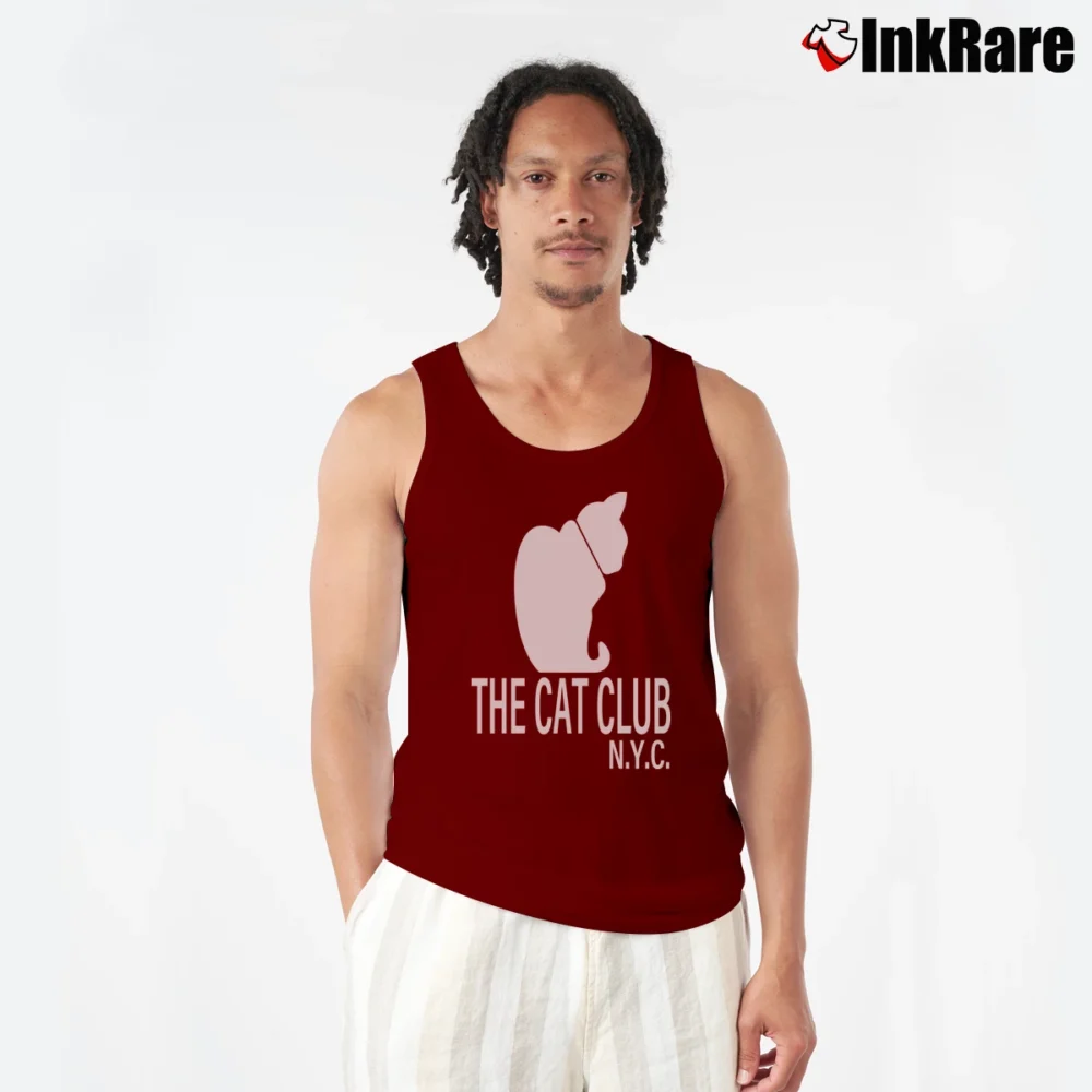 Men’s 90s The Cat Club NYC New York City Tank Top in maroon | Breathable, Active-Friendly Design