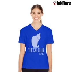 Women’s 90s The Cat Club NYC New York City V-Neck Tee in royal blue | Chic Neckline, Soft Texture