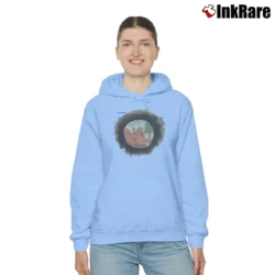 Women’s 90s The Far Side Bears Hunting Cozy Hoodie in light blue | Warm, Structured, Stylish