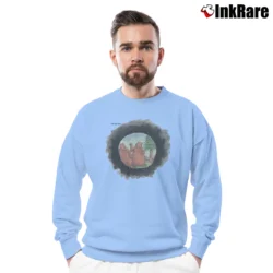 Men’s 90s The Far Side Bears Hunting Crewneck Sweatshirt in light blue | Cozy Fabric, Clean Style