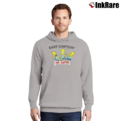 Men’s 90s The Simpsons Bart Air Guitar Cartoon Retro TV Show Pullover Hoodie in sport grey | Cozy, Durable, Modern Fit