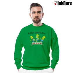 Men’s 90s The Simpsons Bart Air Guitar Cartoon Retro TV Show Crewneck Sweatshirt in irish green | Cozy Fabric, Clean Style