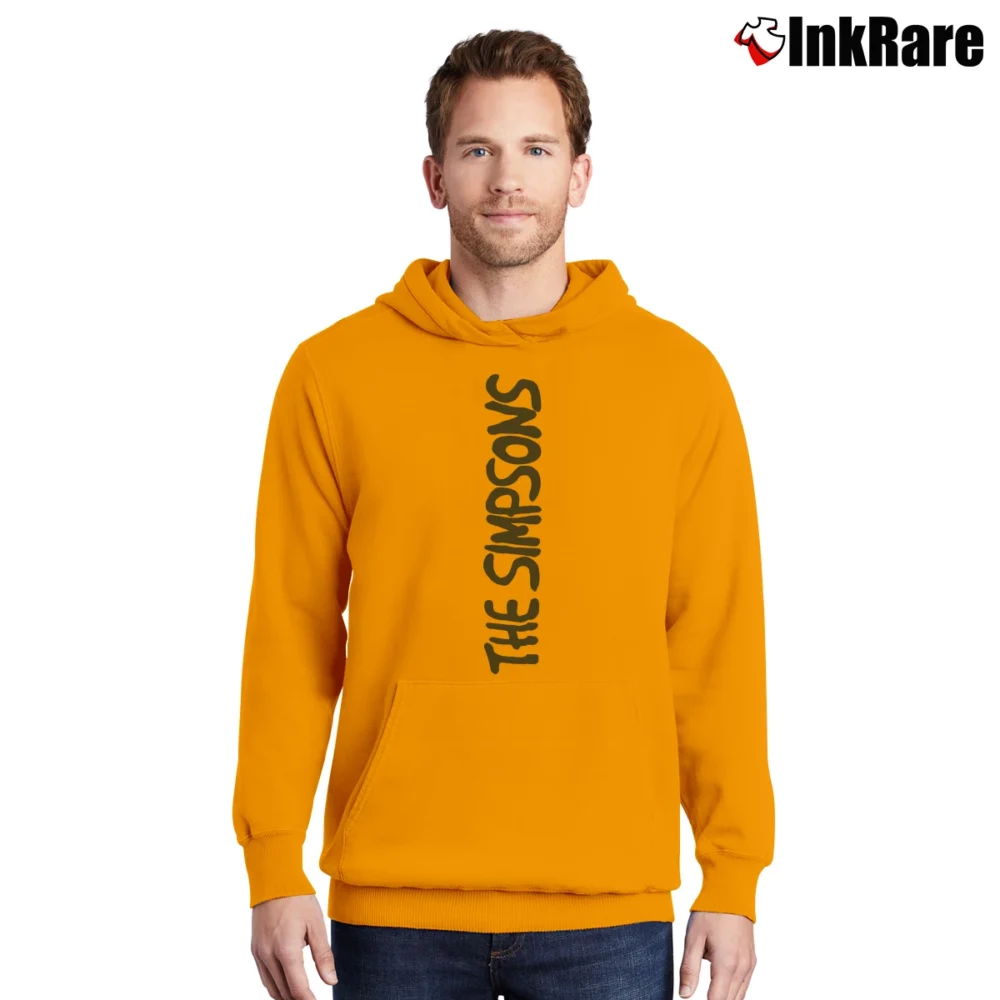 Men’s 90s The Simpsons Bart Rip Offs Animated Comedy Bootleg Pullover Hoodie in orange | Cozy, Durable, Modern Fit