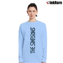 Women’s 90s The Simpsons Bart Rip Offs Animated Comedy Bootleg Long-Sleeve Top in light blue | Sleek, Versatile, All-Season