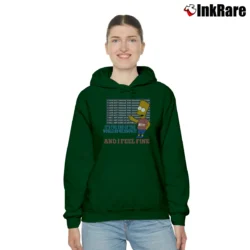 Women’s 90s The Simpsons Beta Theta Pi Emory University 1993 Bart and Homer Tourist Cozy Hoodie in forest green | Warm, Structured, Stylish