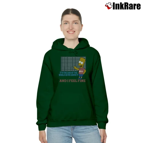 Women’s 90s The Simpsons Beta Theta Pi Emory University 1993 Bart and Homer Tourist Cozy Hoodie in forest green | Warm, Structured, Stylish