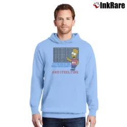 Men’s 90s The Simpsons Beta Theta Pi Emory University 1993 Bart and Homer Tourist Pullover Hoodie in light blue | Cozy, Durable, Modern Fit
