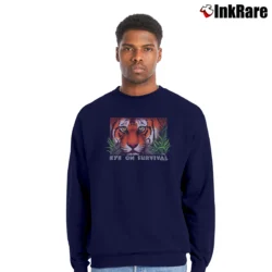 Men’s 90s Tiger Eye Survival Distressed Crewneck Sweatshirt in navy | Cozy Fabric, Clean Style