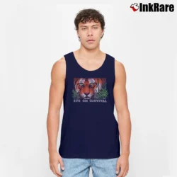 Men’s 90s Tiger Eye Survival Distressed Tank Top in navy | Breathable, Active-Friendly Design
