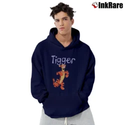 Men’s 90s Tigger Walt Disney Cartoon Character Pullover Hoodie in navy | Cozy, Durable, Modern Fit