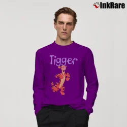 Men’s 90s Tigger Walt Disney Cartoon Character Long-Sleeve Shirt in purple | Sleek, Lightweight, Year-Round Wear