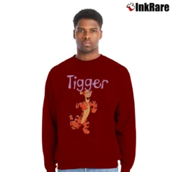 Men’s 90s Tigger Walt Disney Cartoon Character Crewneck Sweatshirt in maroon | Cozy Fabric, Clean Style