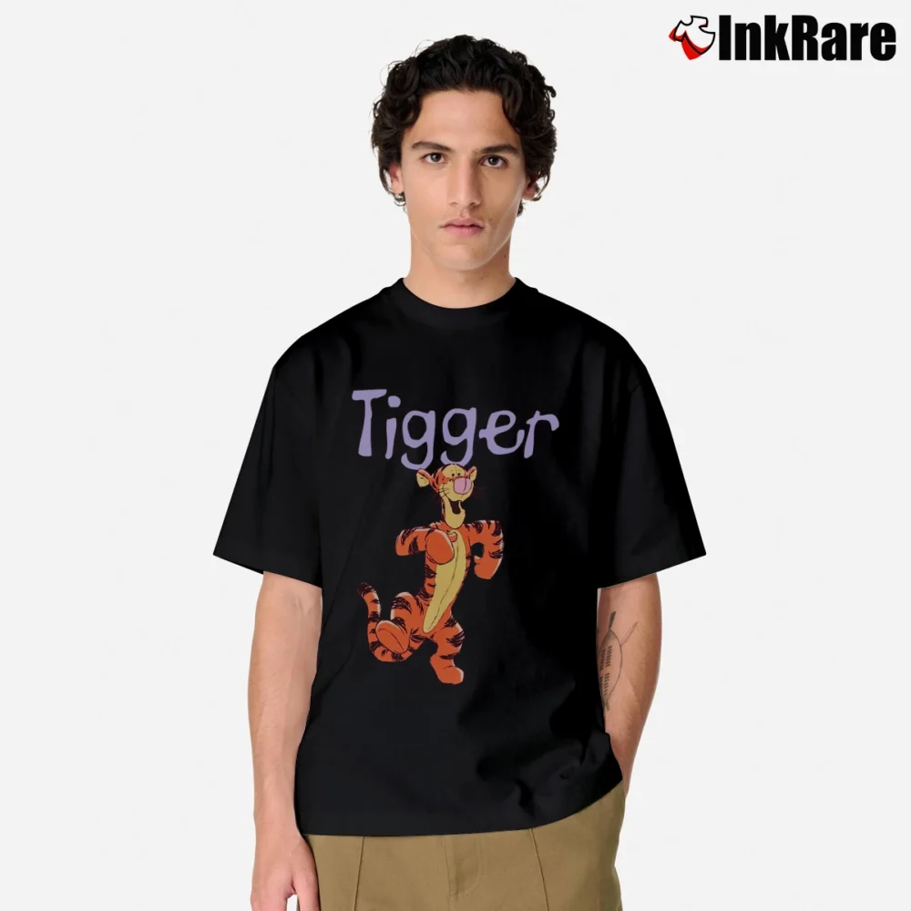 Men’s 90s Tigger Walt Disney Cartoon Character Classic T-Shirt in black | Soft, Breathable Everyday Wear