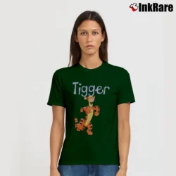 Women’s 90s Tigger Walt Disney Cartoon Character Signature T-Shirt in forest green | Soft, Flattering Fit