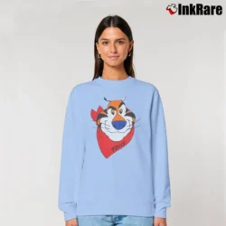 Women’s 90s Tony The Tiger Frosted Flakes Relaxed Sweatshirt in light blue | Soft, Laid-Back Vibe