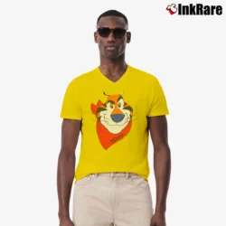 Men’s 90s Tony The Tiger Frosted Flakes V-Neck Tee in yellow | Sharp, Breathable, Everyday Staple