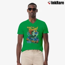 Men’s 90s Tony The Tiger Terry Labonte NASCAR V-Neck Tee in irish green | Sharp, Breathable, Everyday Staple