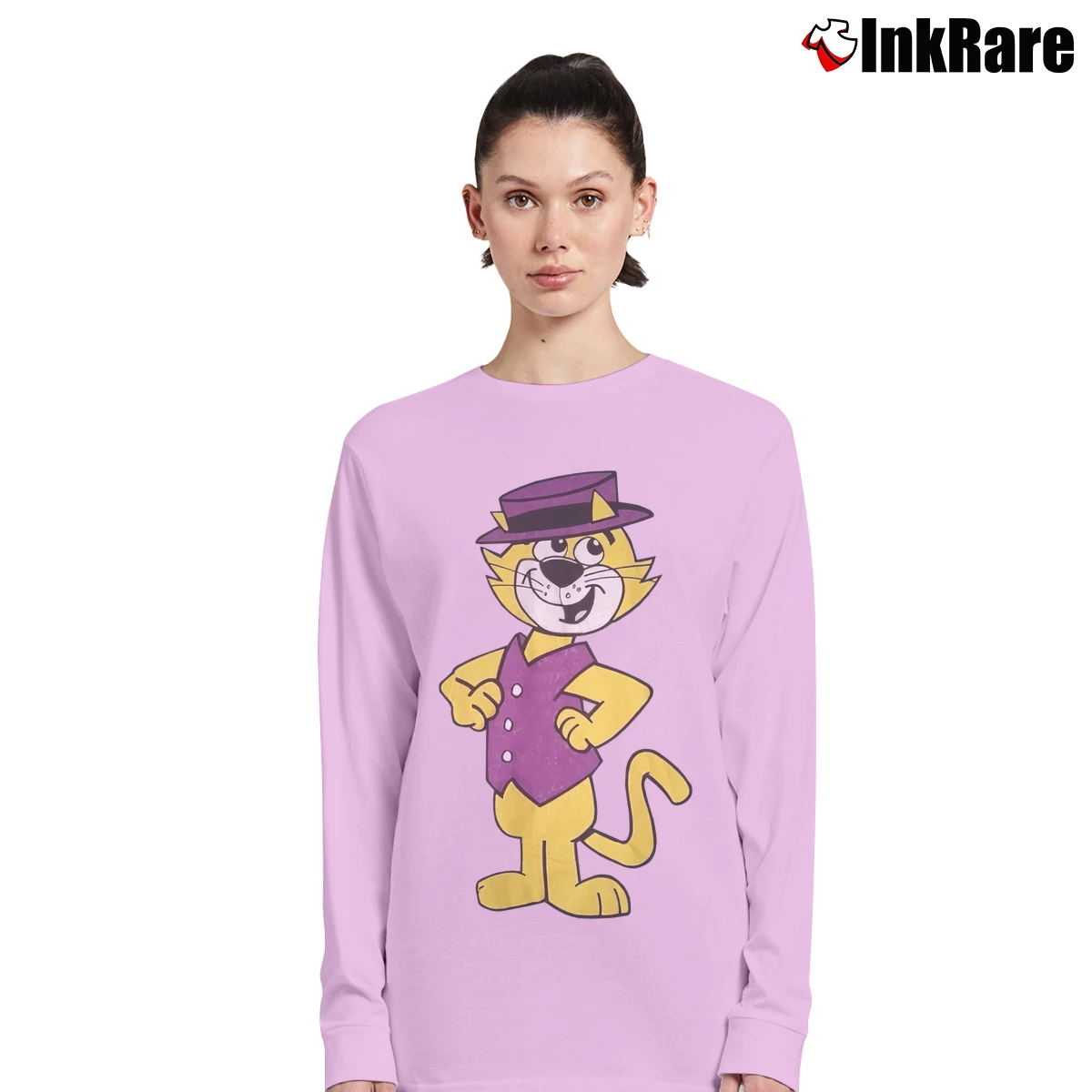 Women’s 90s Top Cat Animated TV Series Promo Long-Sleeve Top in light pink | Sleek, Versatile, All-Season
