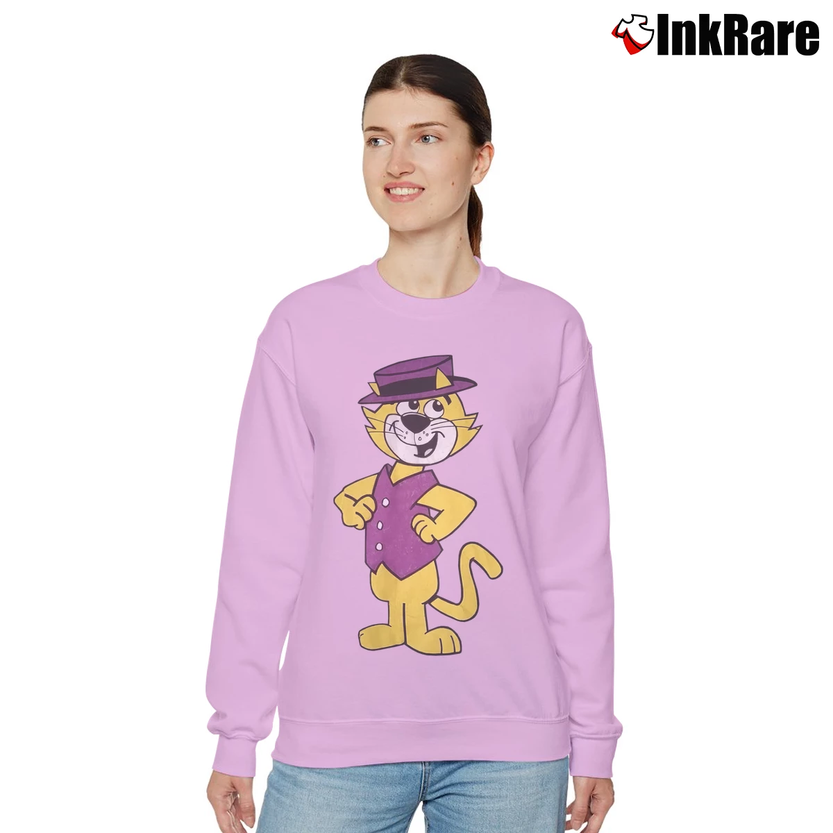 Women’s 90s Top Cat Animated TV Series Promo Relaxed Sweatshirt in light pink | Soft, Laid-Back Vibe