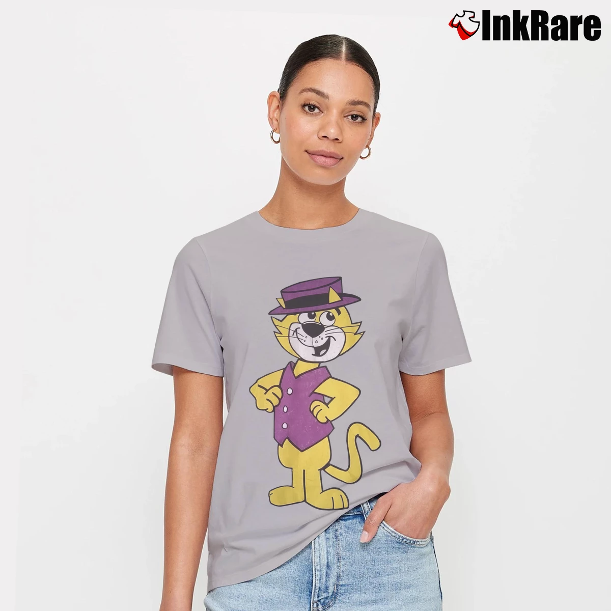 Women’s 90s Top Cat Animated TV Series Promo Signature T-Shirt in sport grey | Soft, Flattering Fit