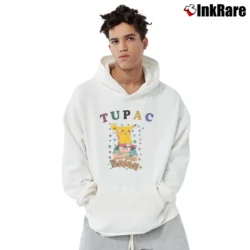 Men’s 90s Tupac Pokemon Pullover Hoodie in white | Cozy, Durable, Modern Fit