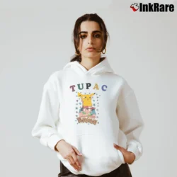Women’s 90s Tupac Pokemon Cozy Hoodie in white | Warm, Structured, Stylish