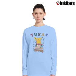 Women’s 90s Tupac Pokemon Long-Sleeve Top in light blue | Sleek, Versatile, All-Season