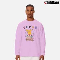 Men’s 90s Tupac Pokemon Long-Sleeve Shirt in light pink | Sleek, Lightweight, Year-Round Wear