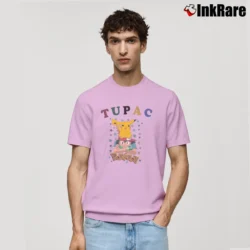 Men’s 90s Tupac Pokemon Classic T-Shirt in light pink | Soft, Breathable Everyday Wear