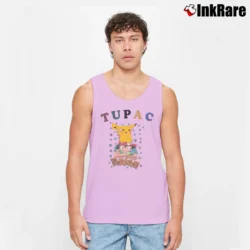 Men’s 90s Tupac Pokemon Tank Top in light pink | Breathable, Active-Friendly Design
