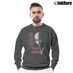 Men’s 90s Tupac Shakur Machiavelli Rap 2pac 4ever For Fans Crewneck Sweatshirt in charcoal | Cozy Fabric, Clean Style