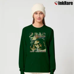 Women’s 90s Tupac Shakur Only God Can Judge Me Long-Sleeve Top in forest green | Sleek, Versatile, All-Season