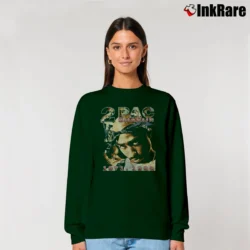 Women’s 90s Tupac Shakur Only God Can Judge Me Relaxed Sweatshirt in forest green | Soft, Laid-Back Vibe