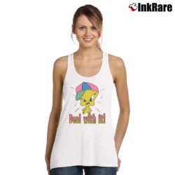 Women’s 90s Tweety Bird Deal With It Looney Tunes Graphic Tank Top in white | Lightweight, Movement-Friendly