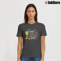 Women’s 90s Tweety Bird Looney Tunes Attitude Signature T-Shirt in charcoal | Soft, Flattering Fit