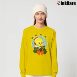 Women’s 90s Tweety Bird Looney Tunes Christmas Graphic Long-Sleeve Top in yellow | Sleek, Versatile, All-Season