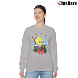 Women’s 90s Tweety Bird Looney Tunes Christmas Graphic Relaxed Sweatshirt in sport grey | Soft, Laid-Back Vibe
