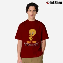 Men’s 90s Tweety Bird Looney Tunes Classic T-Shirt in maroon | Soft, Breathable Everyday Wear