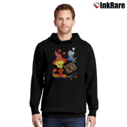 Men’s 90s Tweety Halloween Looney Tunes Pullover Hoodie in black | Cozy, Durable, Modern Fit