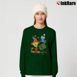 Women’s 90s Tweety Halloween Looney Tunes Long-Sleeve Top in forest green | Sleek, Versatile, All-Season